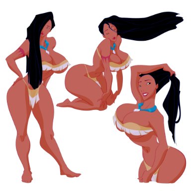 ass, belly, belly button, big ass, big breasts, big hips, big lips, black eyes, black hair, curvy, curvy figure, disney, hips, lipstick, long hair