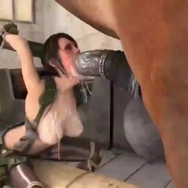 animal genitalia, animated, animopron, bestiality, big balls, cum in mouth, cum on body, cum on face, horse, horsecock, quiet (metal gear), tagme, tied hands, webm, zoophilia