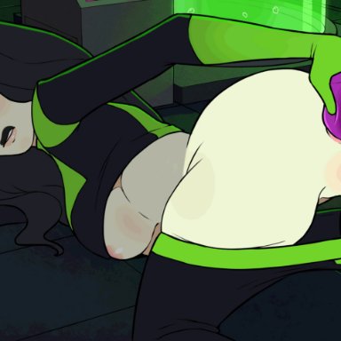 1girls, alternate version available, animated, bouncing ass, bouncing breasts, cleavage, curvy, erect nipples, female, green eyes, huge areolae, huge ass, huge breasts, kim possible, no sound