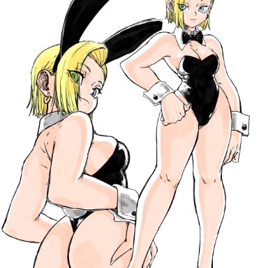 1girls, android 18, asimatosinosin, big breasts, blonde hair, blue eyes, cameltoe, cleavage, curvy, dragon ball, erect nipples, female, high heels, huge areolae, huge ass