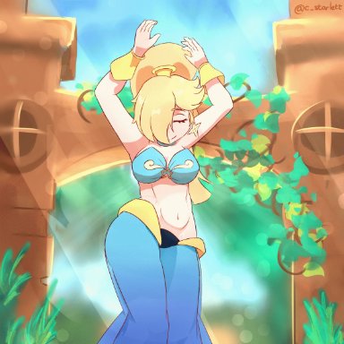 1girls, animated, big ass, big breasts, cosplay, female, furry, nintendo, princess rosalina, shantae, shantae (cosplay), starlett animations, super mario bros., wayforward, wide hips