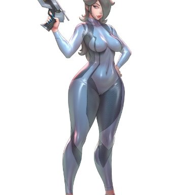 1girls, big breasts, breasts, cleavage, female, female only, large breasts, pinkdrawz, princess rosalina, solo, super mario bros., super mario galaxy, thick thighs, wide hips, zero suit