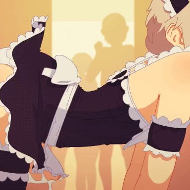 2boys, anal, anal sex, animated, cum, cum in mouth, cum inside, femboy, garroshedit, maid, maid outfit, po-ju, rough sex, sound edit, trap