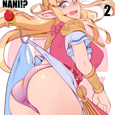 1girls, ass, blonde hair, blue eyes, breasts, dat ass, dress, earrings, elf, female, high resolution, jewelry, large breasts, long hair, pointed ears