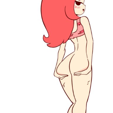 1girls, animated, ass, bottomless, cavewoman, diives, female, female only, hanna barbera, looking at viewer, looking back, panties, pebbles flintstone, pussy, solo