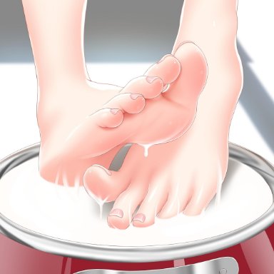 atago (azur lane), barefoot, damao yu, feet, feet only, food on feets, foot fetish, foot focus, greek toe, milk, soles, toenails, toes, wiggling toes