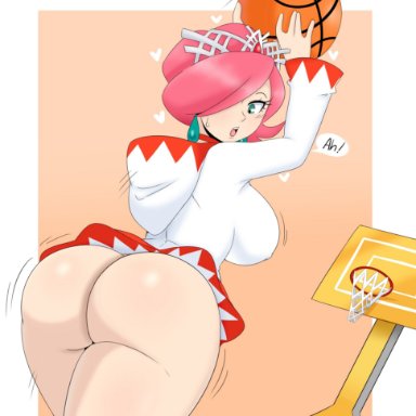 <3, 1girls, absurd res, ass, basketball, big ass, big breasts, breasts, earrings, exposed ass, female, female only, final fantasy, green eyes, highres