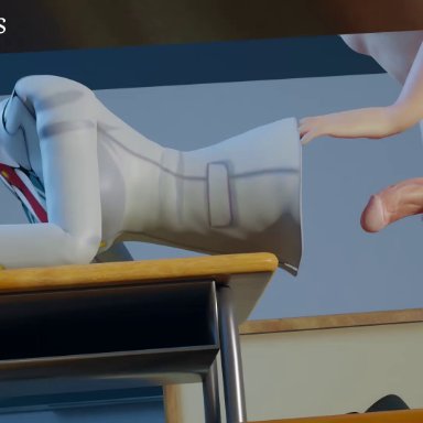 1boy, 1girls, 3d, animated, blender, cum, cum inside, erection, female, from behind, invisible, invisible girl, male, my hero academia, penis