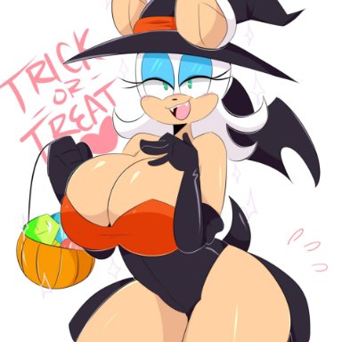 1girls, anthro, bare thighs, bat, bat wings, big breasts, blue eyeshadow, cleavage, female, female only, halloween, jinu, large breasts, makeup, pinup