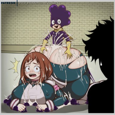 big ass, cum on body, cydlock, huge ass, minoru mineta, my hero academia, ochako uraraka, rape, watching