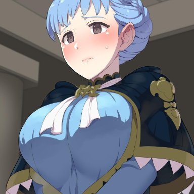 1girls, big breasts, blush, boris (noborhys), breasts, cleavage, female, female only, fire emblem, fire emblem: three houses, large breasts, marianne (fire emblem), solo