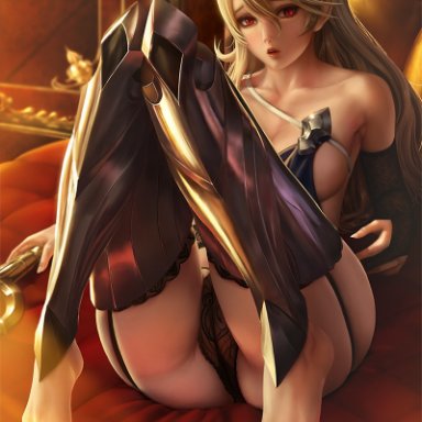 1girls, barefoot, big breasts, breasts, cameltoe, cleavage, corrin (fire emblem), feet, female, female only, fire emblem, fire emblem fates, large breasts, limgae, panties