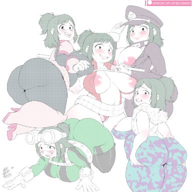 alternate costume, areola, areola slip, ass, big ass, big breasts, blush, breasts, camie utsushimi, chubby, cosplay, crying, embarrassed, green skin, huge ass