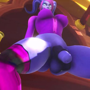 1futa, 3d, animal genitalia, animated, areolae, balls, big breasts, breasts, dickgirl, draenei, erect nipples, futanari, getting erect, horsecock, huge cock