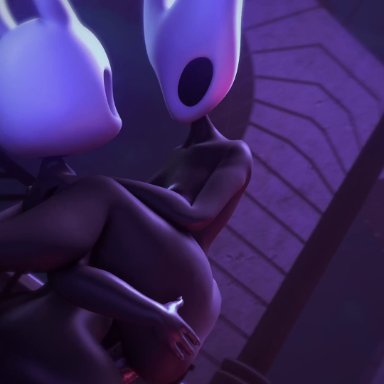 3d, adriandustred, animated, anthro, hollow knight, hornet (hollow knight), insect, protagonist (hollow knight), sound, tagme, webm