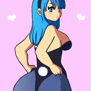 1girls, animated, ass, big ass, bouncing ass, bulma briefs, bunny ears, bunny girl, bunnysuit, dragon ball, female, female only, looking at viewer, looking back, no sound