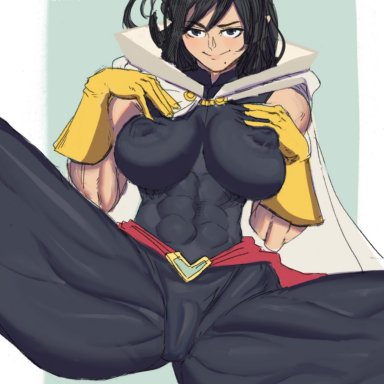 1girls, abs, areolae, big breasts, breasts, erect nipples, female, female only, large breasts, looking at viewer, muscles, muscular, muscular female, my hero academia, nana shimura