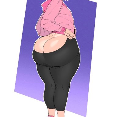 big ass, boosterpang, femboy, gay, looking at viewer, standing on tip toes, tight pants, tiptoes, track pants