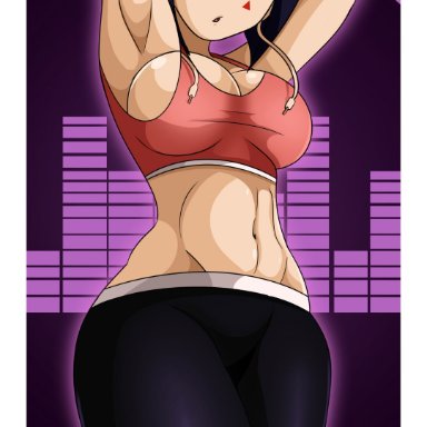 abs, black eyes, black hair, female, female only, hourglass figure, kyoka jiro, medium breasts, my hero academia, shirt, short hair, solo, solo female, solo focus, sonson-sensei