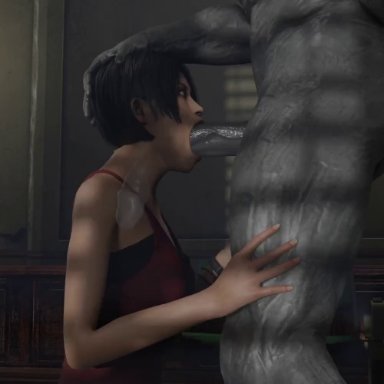 3d, ada wong, animated, avstral, blender, blowjob, deepthroat, mr x, resident evil, sound, webm, x-ray