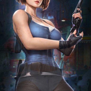 edit, jill valentine, kyle phalanx, panties, resident evil, see-through, third-party edit, white panties