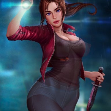 claire redfield, edit, kyle phalanx, panties, prywinko, resident evil, see-through, see-through clothing, third-party edit, white panties