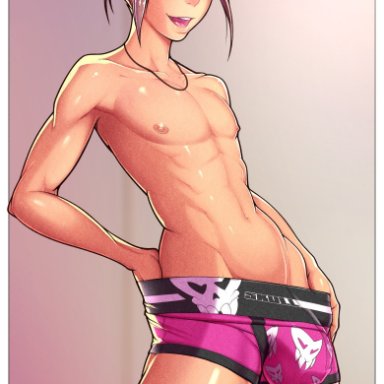 1boy, abs, bulge, femboy, girly, hat, male, male only, skibby, skull, solo, trap, underwear