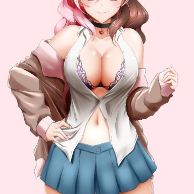 1girls, big breasts, breasts, cleavage, female, female only, kimmy77, large breasts, looking at viewer, neo (rwby), rwby, solo