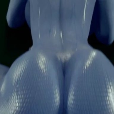 3d, alien, alien girl, animated, animated gif, blue skin, cum, cum on ass, dat ass, gif, huge ass, interspecies, liara t'soni, mass effect, nude