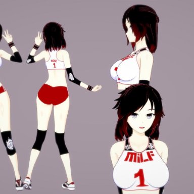 1girls, 3d, gym uniform, koikatsu, milf, rwby, source request, summer rose
