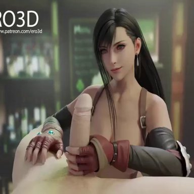 animated, armwear, ero3d, fellatio, final fantasy, final fantasy vii, final fantasy vii remake, gloves, handjob, oral, partially clothed, tagme, tifa lockhart, uncensored