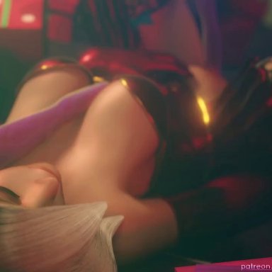 anal, anal penetration, animated, ass, black stockings, boobs, chocker, christmas, corset, elbow gloves, fishnet stockings, meltrib, mercy, mercy (overwatch), moaning