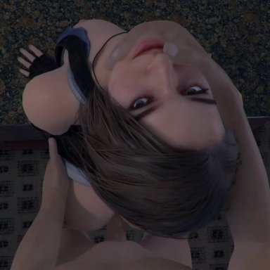 1boy, 1girl, 3d, animated, breasts, brown hair, from behind, jill valentine, kallenz, partially clothed, penis, resident evil, resident evil 3, short hair, sound