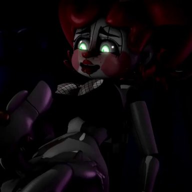 animated, animatronic, ballora, blowjob, circus baby, clown, clown girl, cum, cum on face, fellatio, five nights at freddy's, futa on female, futanari, oral, pov