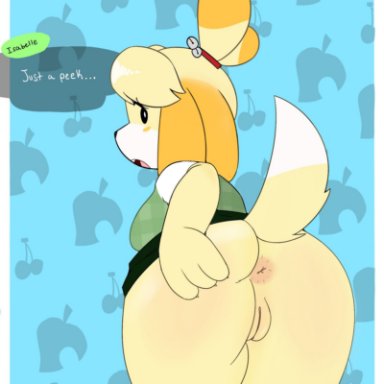 1girls, 2020, 4 fingers, animal crossing, animal crossing new leaf, animal ears, anthro, anthrofied, anus, ass, ass grab, big ass, big butt, black nose, bottomless