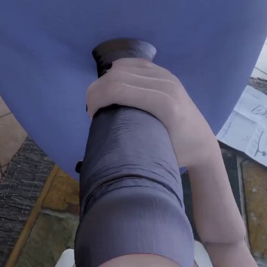 2020, allfs3d, animated, ashe (overwatch), black nails, blowjob, deepthroat, futanari, gagging, lipstick on penis, overwatch, pov, sound, sound effects, taker pov