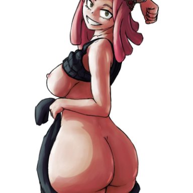 1girls, ass, ass focus, big breasts, breasts, butt shot, female, female focus, female only, goggles, light skin, light-skinned female, looking at viewer, mei hatsume, my hero academia