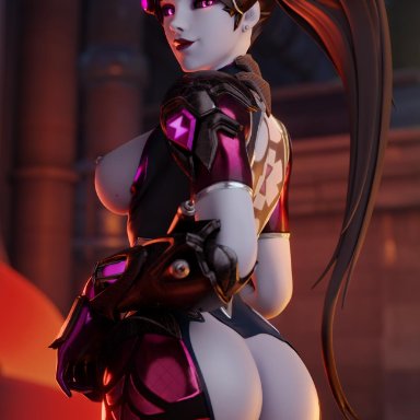 1girls, 3d, ass, blender, blizzard entertainment, breasts, female, female only, notgibus, nude, overwatch, solo, widowmaker