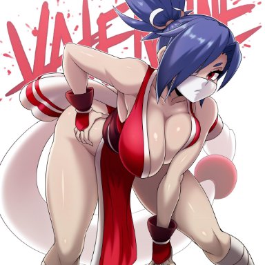 1girls, big breasts, breasts, cleavage, cosplay, fatal fury, female, female only, jmg, king of fighters, large breasts, mai shiranui, mai shiranui (cosplay), skullgirls, snk