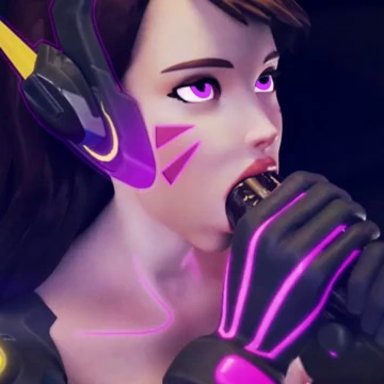 3d, anal, anal sex, animated, ashe (overwatch), blender, blizzard entertainment, bouncing breasts, breasts, d.va, dark-skinned male, fellatio, female, Grand Cupido, high heels