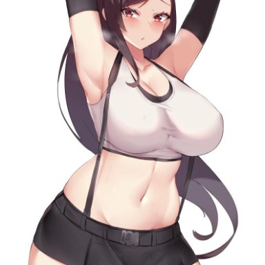 1girls, big breasts, breasts, cleavage, female, female only, final fantasy, final fantasy vii, kuavera, large breasts, looking at viewer, solo, tifa lockhart