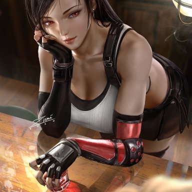 1girls, big breasts, breasts, cleavage, female, female only, final fantasy, final fantasy vii, large breasts, solo, tifa lockhart, zumi