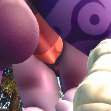 1futa, 1girls, 3d, anal, anal penetration, animated, areolae, ass, backsack, balls, barefoot, big balls, big testicles, breasts, butt