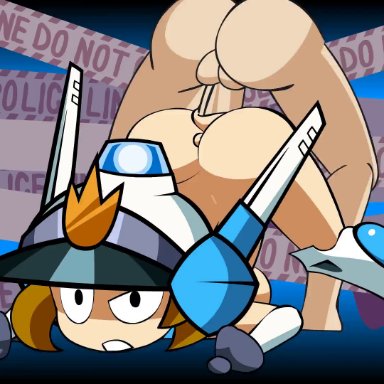 1boy, animated, ass, female, male, mighty switch force, minus8, music, patricia wagon, penis, piledriver position, sex, straight, tagme, uncensored