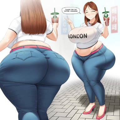 1girls, ass, big ass, big breasts, breasts, chubby, cleavage, female, female only, huge ass, large breasts, solo, thick thighs, toroboro, wide hips