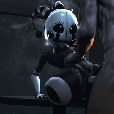 3d, animated, black skin, breasts, doll, doll joints, female, five nights at freddy's, male, marionette (fnaf), nipples, no sound, penis, puppet (fnaf), pussy