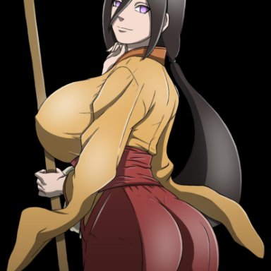 boruto: naruto next generations, guja (artist), hyuuga hanabi, kimono, large ass, large breasts, looking at viewer, naruto, naruto (series)