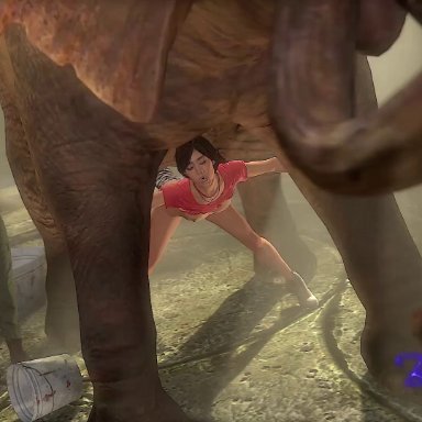 2animals, 3d, animated, beowulf1117, bestiality, chloe frazer, elena fisher, elephant, female on feral, feral, huge cock, larger feral, larger male, moaning, nadine ross
