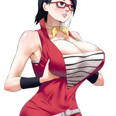 1girls, boruto: naruto next generations, large breasts, naruto, naruto (series), sarada uchiha, shinimi (nishimiya shirone)