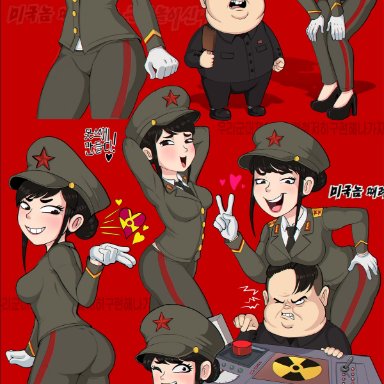 brother, female, kim jong un, kim yo-jong, male, military uniform, north korea, shadman, sister